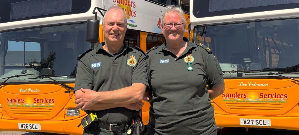 Community first responders with buses named after them