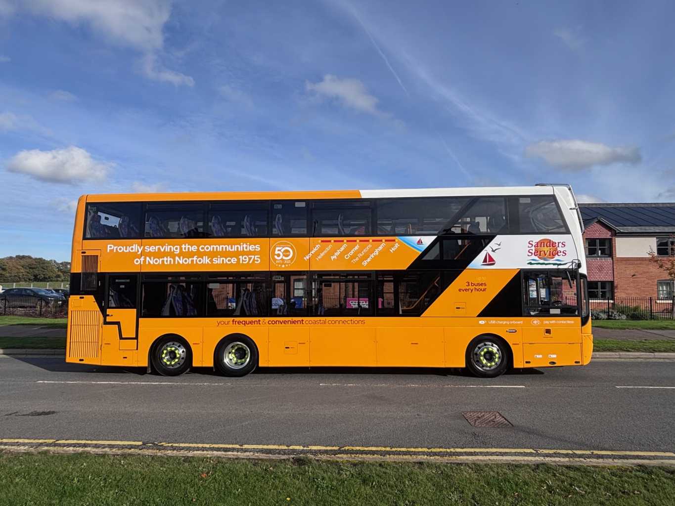133, 'Mabel', wears a special adaptation of our X44 livery - Proudly service the communities of North Norfolk since 1975.